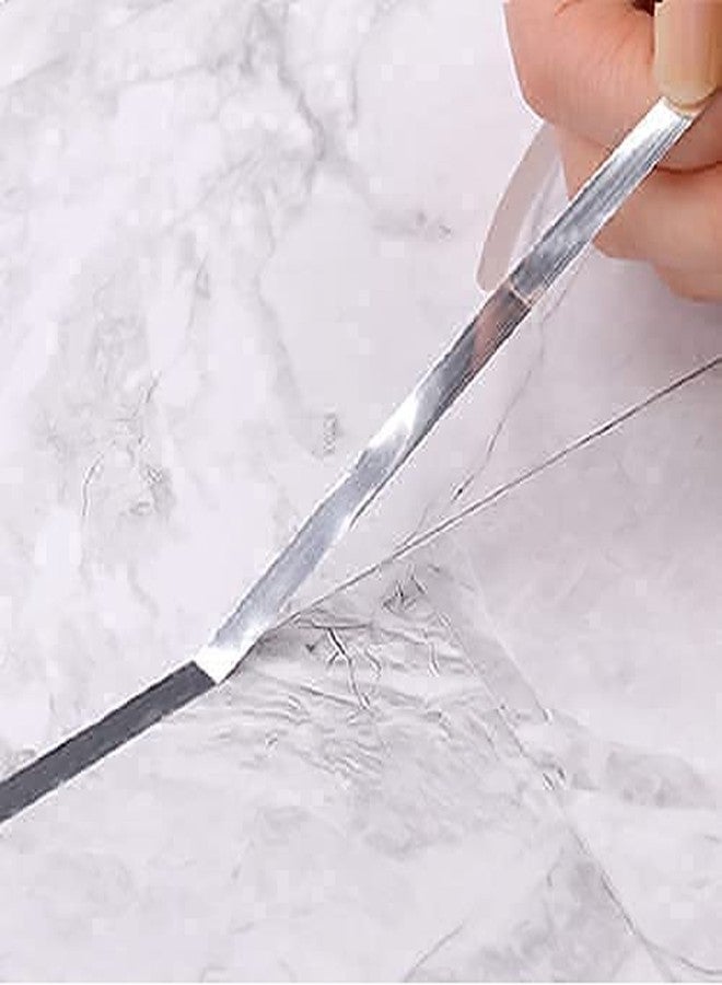 OffyBird Waterproof Silver Tile Sticker Tape 50M - Self-Adhesive Seam Sealing Strip for Wall, Floor, Ceiling, Kitchen, Cabinet - Tile Line Decoration Tape for Home & Interior Design (1cm Wide, Silver) - Image 2